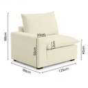 Ver imagem 4 de Sofá Modular Hug 6 Lugares 375cm com 1 Puff em Linho CabeCasa MadeiraOriginals