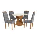 Ver imagem 2 de Conjunto Sala de Jantar Luna Kappesberg 4 Cadeiras Veludo Titanio