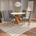 Ver imagem 1 de Conjunto Sala de Jantar Luna Kappesberg 4 Cadeiras Veludo Titanio