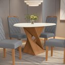 Ver imagem 3 de Conjunto Sala de Jantar Luna Kappesberg 4 Cadeiras Veludo Titanio