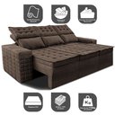 Ver imagem 3 de Sofá 3 Lugares Retrátil e Reclinável Cama inBox Senses 2,00m Velusoft Café