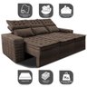 Sofá 3 Lugares Retrátil e Reclinável Cama inBox Senses 2,00m Velusoft Café - 3