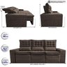 Sofá 3 Lugares Retrátil e Reclinável Cama inBox Senses 2,00m Velusoft Café - 2