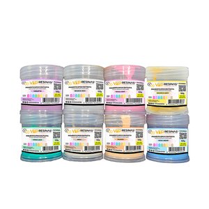 Kit 8 Pigmento Epóxi em Pasta Cores Light 100g Vip Resinas