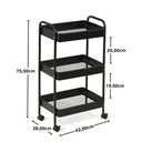 Ver imagem 5 de Carrinho Multiuso Organizador 3 Prateleiras - Preto