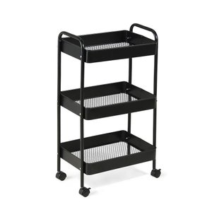 Carrinho Multiuso Organizador 3 Prateleiras - Preto