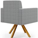 Ver mais imagens de Kit 03 Poltronas Decorativa Base Giratória de Madeira Helô L02 Pied Poule - Lyam Decor