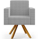 Ver imagem 6 de Kit 03 Poltronas Decorativa Base Giratória de Madeira Helô L02 Pied Poule - Lyam Decor