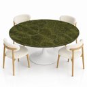Ver imagem 3 de Mesa de Jantar Saarinen Oval 198x122 cm Tampo Mármore Vitória Régia Base Laca Branca