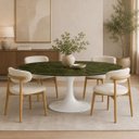 Ver imagem 4 de Mesa de Jantar Saarinen Oval 198x122 cm Tampo Mármore Vitória Régia Base Laca Branca
