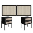 Ver imagem 2 de Cabeceira Casal 160cm e 2 Mesas de Cabeceira com Gavetas Cor:nero