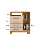 Ver mais imagens de Guarda-Roupa Casal 6 Portas 2 Gavetas e Cômoda Sapateira 4 Gavetas Itapema Off White/Carvalho Americano