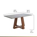 Ver imagem 3 de Mesa de Jantar Retangular Tampo de Vidro para 4 Cadeiras 140x90cm Liandra Off White CCS