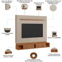 Ver imagem 5 de Painel para TV 70 pol com Bancada Suspensa 183cm Vox L05 Canela Off White Fosco - Lyam Decor