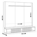 Ver imagem 6 de Painel para TV 70 pol com Bancada Suspensa 183cm Vox L05 Canela Off White Fosco - Lyam Decor