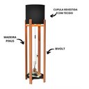 Ver imagem 3 de Luminaria de Chão Austria Moderna em Madeira Maciça:preto