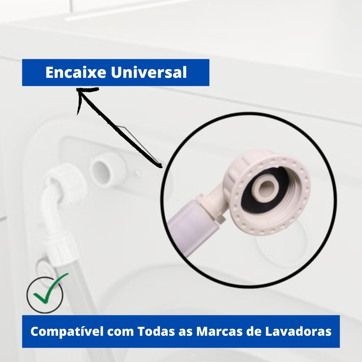 Mangueira Entrada Água Máquina De Lavar Universal 5m Metros Cinza | Ledmang - 4