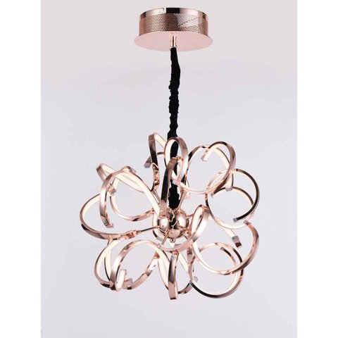 Lustre Pendente Rizos Formas Led 69w 3500k 60cm Cobre Paris Luz