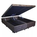 Ver mais imagens de Cama Box Baú Casal Bipartido Homequeen Suede Marrom 41x138x188