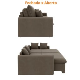 Sofá Cama Retrátil e Reclinável 200cm Madri Movenzo Estofados Corino - 7