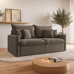 Sofá Cama Retrátil e Reclinável 200cm Madri Movenzo Estofados Corino