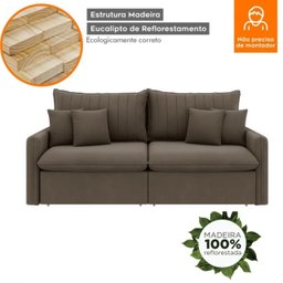 Sofá Cama Retrátil e Reclinável 200cm Madri Movenzo Estofados Corino - 12