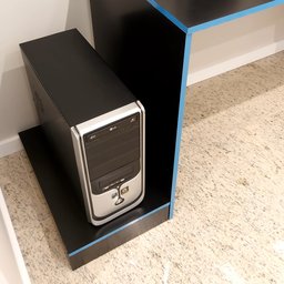 Escrivaninha Mesa Escritório Gamer Com Suporte para Gabinete, Mesa para Computador 1 Gaveta 160,5cm Preto E Azul - 14 Escrivaninha Mesa Escritório Gamer Com Suporte para Gabinete, Mesa para Computador 1 Gaveta 160,5cm Preto E Azul - 14