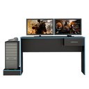 Ver mais imagens de Escrivaninha Mesa Escritório Gamer com Suporte para Gabinete, Mesa para Computador 1 Gaveta 160,5cm Preto e Azul
