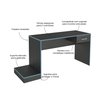 Escrivaninha Mesa Escritório Gamer 1 Gaveta Com Suporte para Gabinete,  Mesa para Computador - 6