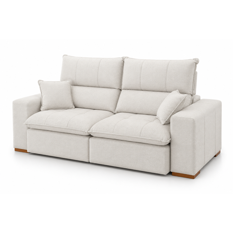 Sofá Thor Retrátil e Reclinável com Molas Ensacadas e Pillow Top de 18cm:Boucle Cru/2,70