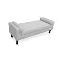 Ver imagem 1 de Recamier Calçadeira Fênix Baú Estofado Quarto Casal 140cm Suede Branco - LM DECOR