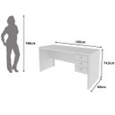 Ver imagem 7 de Mesa para Escritório Reversível 155 Cm 3 Gavetas Branco