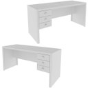 Ver imagem 4 de Mesa Escritório Reversível 3 Gavetas Branco