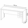 Mesa para Escritório Reversível 155 Cm 3 Gavetas Branco - 3