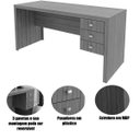 Ver imagem 5 de Mesa Escritório Reversível 3 Gavetas Branco