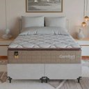 Ver imagem 6 de Cama Box Casal Bipartido + Colchão Comfort Class Pillow Top Bege/suede Branco