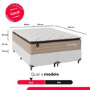 Ver imagem 4 de Cama Box Casal Bipartido + Colchão Comfort Class Pillow Top Bege/suede Branco