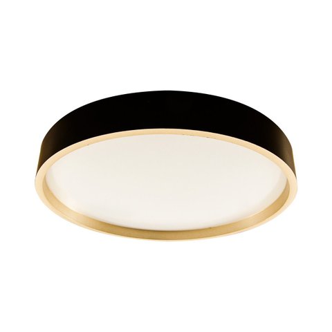 Plafon Painel Led Sobrepor 18w Toronto Multicor 180° Redondo Preto C/ Dourado Hevvy St3110