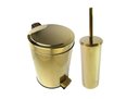 Ver imagem 1 de Kit Lavabo Inox Dourado Lixeira 5L e Suporte com Escova Fineza