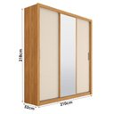 Ver imagem 3 de Guarda Roupa Casal Residence 3 Portas Cinamon Off White - Demóbile