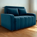 Ver imagem 2 de Sofa Cama 2 Lugares 138 Cm Amora Veludo Maserati Azul Milani Store