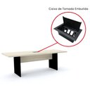 Ver imagem 4 de Mesa de Reunião com Caixa de Tomada 260 x 120 cm Pé Painel PE25 MDP Nogueira CasaBlanca Base