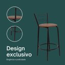 Ver imagem 4 de Kit 4 Banquetas para Bancada Flórida Preta 60cm Cozinha Gourmet Balcão Ilha Piscina Área de Lazer