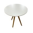 Ver imagem 2 de Mesa Redonda 90cm com Pés de Madeira Mel/branco