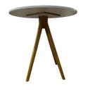 Ver imagem 3 de Mesa Redonda 90cm com Pés de Madeira Mel/branco