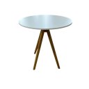 Ver imagem 4 de Mesa Redonda 90cm com Pés de Madeira Mel/branco