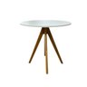 Mesa Redonda 90cm com Pés de Madeira Mel/branco - 1