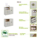 Ver imagem 6 de Cômoda Infantil 2 Portas 3 Gavetas e Nicho Lille DL1080 110cm Cinza - Art In Móveis