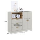 Ver imagem 3 de Cômoda Infantil 2 Portas 3 Gavetas e Nicho Lille DL1080 110cm Cinza - Art In Móveis