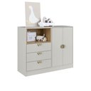 Ver imagem 2 de Cômoda Infantil 2 Portas 3 Gavetas e Nicho Lille DL1080 110cm Cinza - Art In Móveis